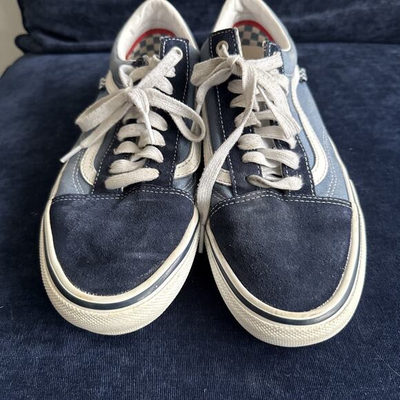 Vans Old Skool PopCush Navy White Men’s 10 US Skate Shoes Minimal Wear Blue - Picture 6 of 16
